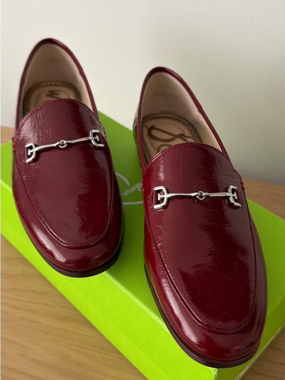 Sam Edelman Men's Burgundy Patent Bit Loafers